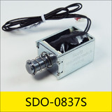 SDO-0837S系列電磁鐵，型號：SDO-0837S-15A56.25，應(yīng)用：電壓力鍋，大?。?7*26*20mm，電壓：15V，電流：0.27A，電阻：56.25Ω，功率：4W