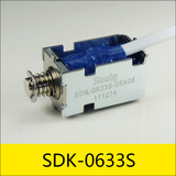 単一保持式ソレノイドSDK-0633S，型番：SDK-0633S-06A06，使用：ホテルドアのロック，32.5*19*17.5mm，電圧：DC6V，電流：1A，抵抗：6Ω，パワー：6W
