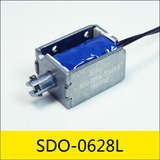 SDO-0628L系列電磁鐵，型號(hào)：SDO-0628L-24A28.8，應(yīng)用：游戲機(jī)彈子機(jī)，大?。?8.5*20*16mm，電壓：24V，電流：0.83A，電阻：28.8Ω，功率：20W