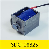 SDO-0832S系列電磁鐵，型號：SDO-0832S-24A186，應用：繡花機，大?。?2*26*22mm，電壓：DC24V，電流：0.13A，電阻：186Ω，功率：3.1W