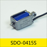 SDO-0415S系列電磁鐵，應用：醫療儀器/智能門鎖，型號：SDO-0415S-03A05，電壓：DC3V，電流：0.6A，電阻：5Ω，功率：1.8W