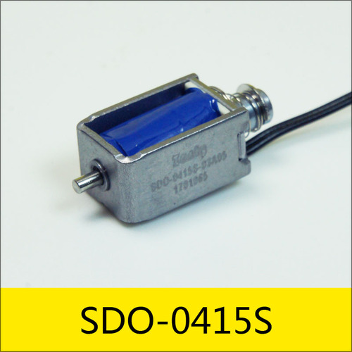 SDO-0415S系列電磁鐵，應(yīng)用：醫(yī)療儀器/智能門(mén)鎖，型號(hào)：SDO-0415S-03A05，電壓：DC3V，電流：0.6A，電阻：5Ω，功率：1.8W