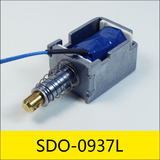 SDO-0937L系列電磁鐵，型號：SDO-0937L-18A18，應(yīng)用：電壓力鍋，大?。?7*26*20.5mm，電壓：DC18V，電流：1A，電阻：18Ω，功率：18W