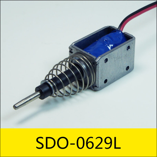 SDO-0629L系列電磁鐵，型號：SDO-0629L-12C4.5，應用：洗碗機，大?。?9*19.05*19.05mm，電壓：12V，電流：2.66A，電阻：4.5Ω，功率：32W