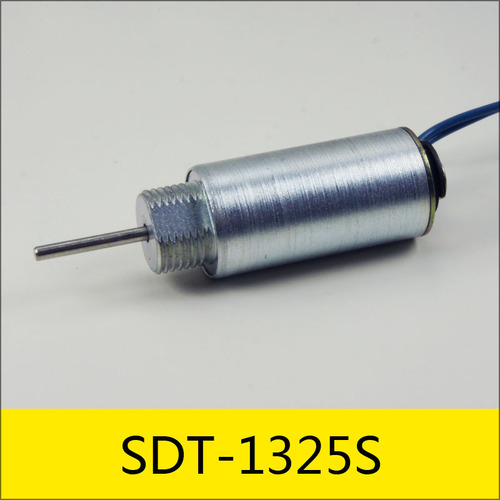 SDT-1325S系列圓管推拉電磁鐵，型號：SDT-1325S，類型：圓管直動電磁鐵，應(yīng)用：鍵盤鎖，大小：φ13*25mm