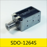 SDO-1264S系列電磁鐵，型號(hào)：SDO-1264S-24A3.5，應(yīng)用：電力系統(tǒng)電控柜鎖，大小：64*39*32mm，電壓：DC24V，電流：6.86A，電阻：3.5Ω，功率：164.6W