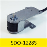 SDO-1228S系列電磁鐵，型號(hào)：SDO-1228S-12A19，應(yīng)用：汽車P擋鎖，大?。?0*32*28.2mm，電壓：DC12V，電流：0.63A，電阻：19Ω，功率：7.6W