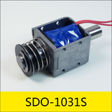 SDO-1031S系列電磁鐵，型號：SDO-1031S-12A08，應(yīng)用：投影儀，大?。?1*29*24mm，電壓：DC12V，電流：1.5A，電阻：8Ω，功率：18W