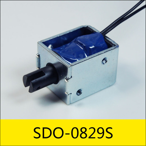 SDO-0829S系列電磁鐵，型號(hào)：SDO-0829S-24A50，應(yīng)用：取藥機(jī) ，大小：28.8*23*20mm ，電壓：DC24V ，電流：0.48A ，電阻：50Ω ，功率：11.52W