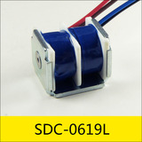 zanty SDC-0619L系列电磁铁，型号：SDC-0619L-40A50-50，电压：DC40V，电流：0.2A，电阻：50Ω，功率：线包一：8W，线包二：8W，总功率16W