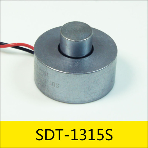 SDT-1315S系列圓管電磁鐵，型號(hào)：SDT-1315S-12A04，應(yīng)用：汽車(chē)鎖止機(jī)構(gòu)，大?。害?3*15mm，電壓：DC12V，電流：3A，電阻：4Ω，功率：36W