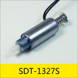 SDT-1327S系列圓管電磁鐵，型號：SDT-1327S-24A24，應用：紡織機，大?。害?3*27mm，電壓：DC24V，電流：1A，電阻：24Ω，功率：24W